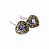 Sky Jewelry Винтажные серебряные серьги с Турмалином и камнями Морион