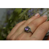 Sky Jewelry Серебряное кольцо с Фиолетовым Турмалином и черным Кварцем (Морион)
