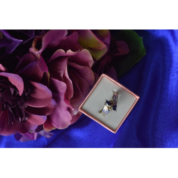 Sky Jewelry Серебряное кольцо 925 пробы с камнем Синяя Шпинель и фианиты