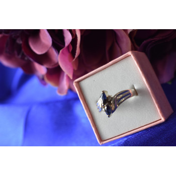 Sky Jewelry Серебряное кольцо 925 пробы с камнем Синяя Шпинель и фианиты