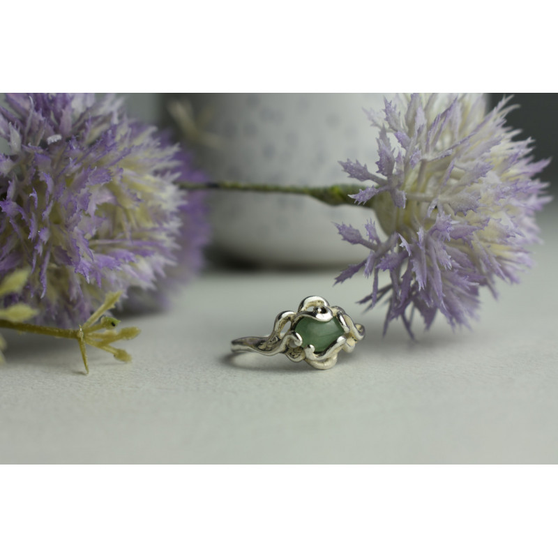 Sky Jewelry Серебряное кольцо с Нефритом