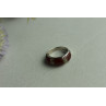 Sky Jewelry Серебряное кольцо с Бордовым Кораллом и камнями Морион