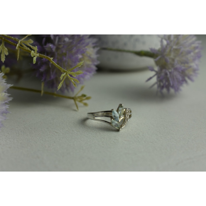 Sky Jewelry Серебряное кольцо с Топазом 925 проба