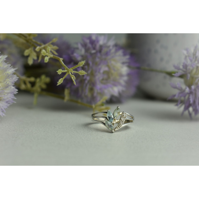 Sky Jewelry Серебряное кольцо с Топазом 925 проба