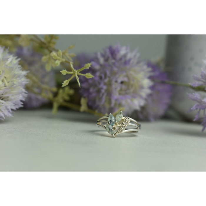 Sky Jewelry Серебряное кольцо с Топазом 925 проба