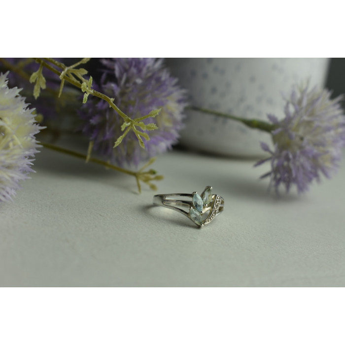 Sky Jewelry Серебряное кольцо с Топазом 925 проба