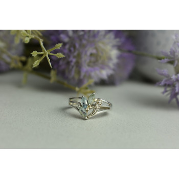 Sky Jewelry Серебряное кольцо с Топазом 925 проба