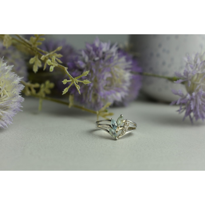 Sky Jewelry Серебряное кольцо с Топазом 925 проба