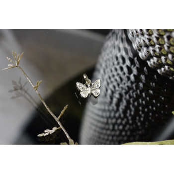 Sky Jewelry Серебряный кулон *Бабочка* с фианитами 925 проба