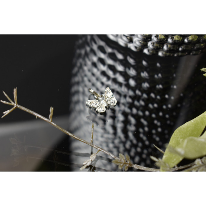 Sky Jewelry Серебряный кулон *Бабочка* с фианитами 925 проба