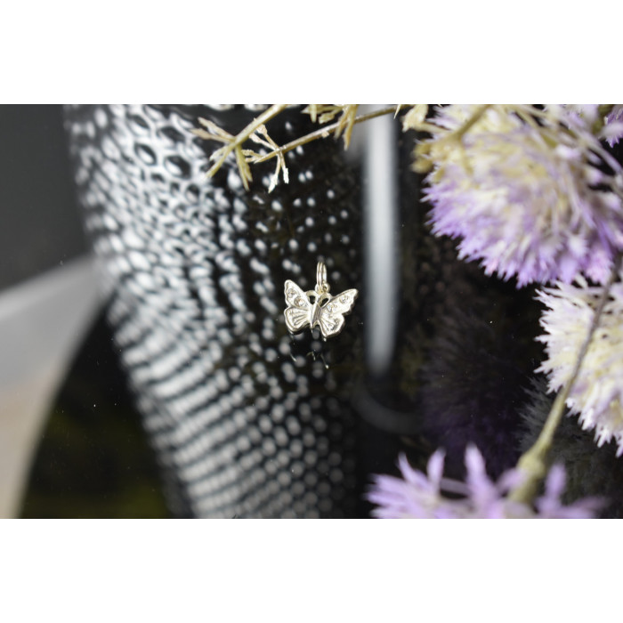 Sky Jewelry Серебряный кулон *Бабочка* с фианитами 925 проба