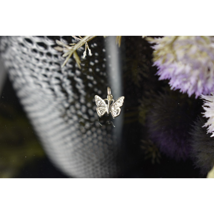 Sky Jewelry Серебряный кулон *Бабочка* с фианитами 925 проба