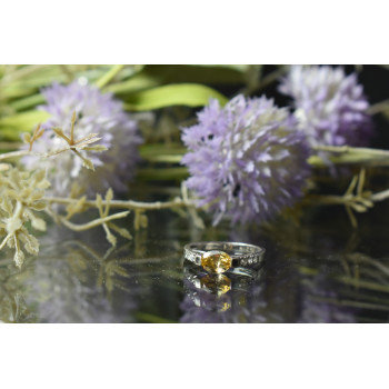 Sky Jewelry Серебряное кольцо 925 пробы с Цитрином и фианитами