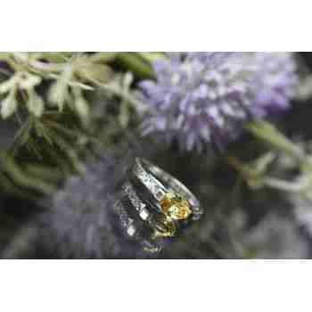 Sky Jewelry Серебряное кольцо 925 пробы с Цитрином и фианитами