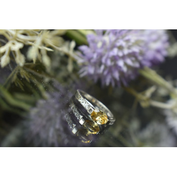 Sky Jewelry Серебряное кольцо 925 пробы с Цитрином и фианитами