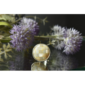 Sky Jewelry Серебряное кольцо с Перламутром 925 проба Италия