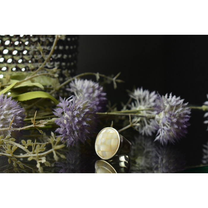 Sky Jewelry Серебряное кольцо с Перламутром 925 проба Италия