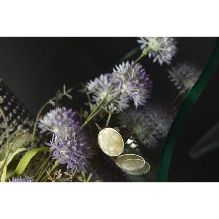 Sky Jewelry Серебряное кольцо с Перламутром 925 проба Италия