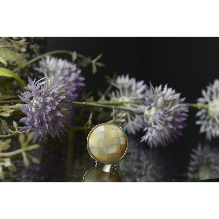 Sky Jewelry Серебряное кольцо с Перламутром 925 проба Италия