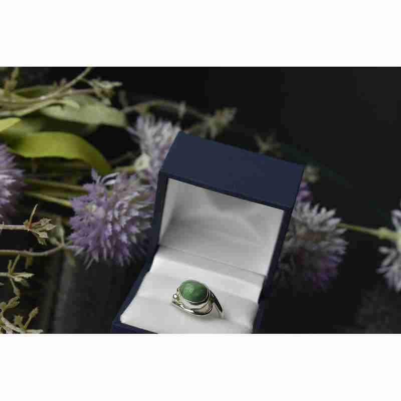 Sky Jewelry Серебряное кольцо 925 пробы с Зеленой Бирюзой