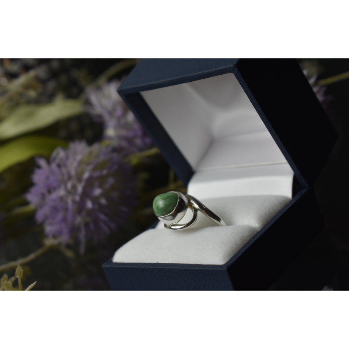 Sky Jewelry Серебряное кольцо 925 пробы с Зеленой Бирюзой