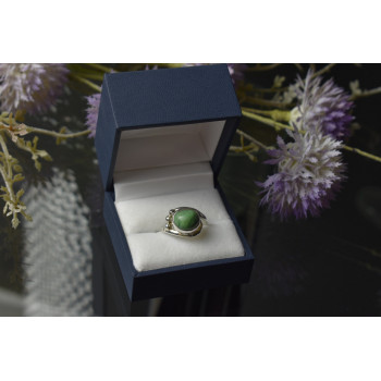 Sky Jewelry Серебряное кольцо 925 пробы с Зеленой Бирюзой