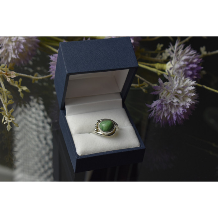 Sky Jewelry Серебряное кольцо 925 пробы с Зеленой Бирюзой