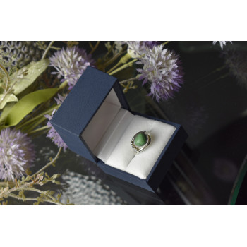 Sky Jewelry Серебряное кольцо 925 пробы с Зеленой Бирюзой