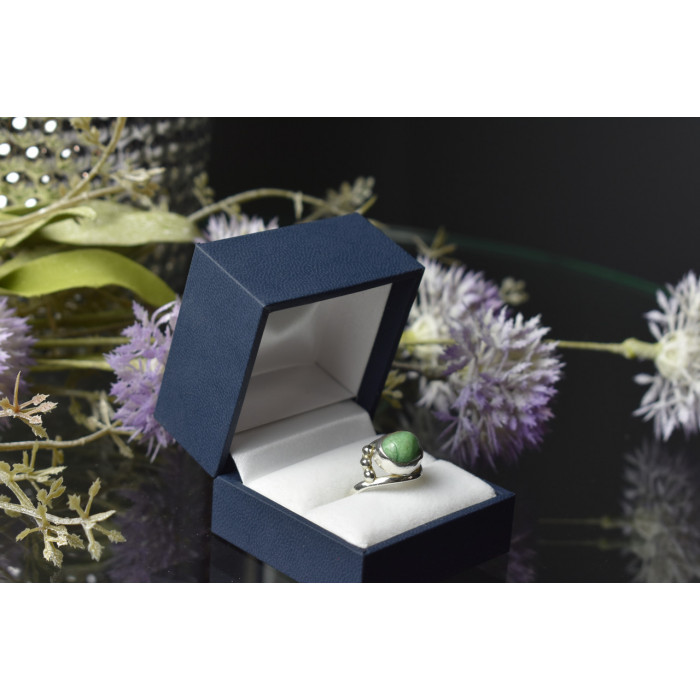 Sky Jewelry Серебряное кольцо 925 пробы с Зеленой Бирюзой