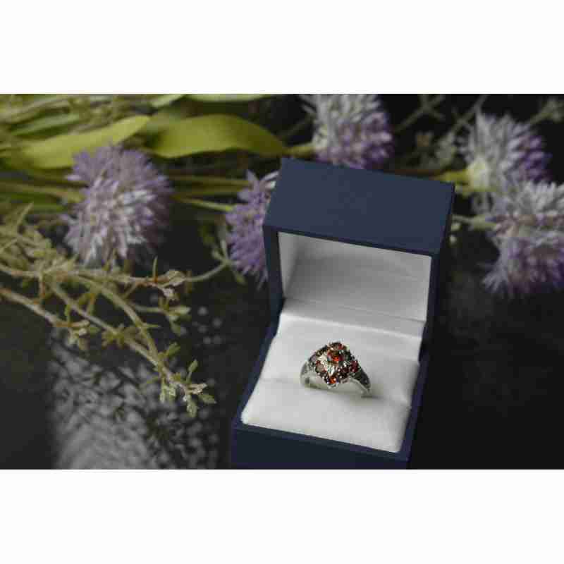 Sky Jewelry Серебряное кольцо 925 пробы с Альмандином