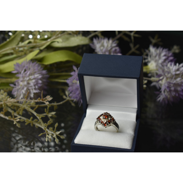 Sky Jewelry Серебряное кольцо 925 пробы с Альмандином