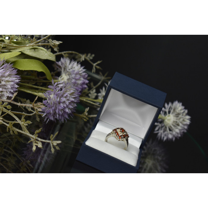 Sky Jewelry Серебряное кольцо 925 пробы с Альмандином