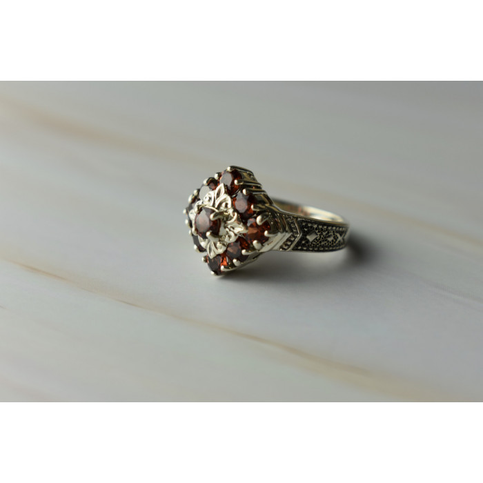 Sky Jewelry Серебряное кольцо 925 пробы с Альмандином