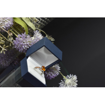 Sky Jewelry Серебряное кольцо с камнем Гессонит