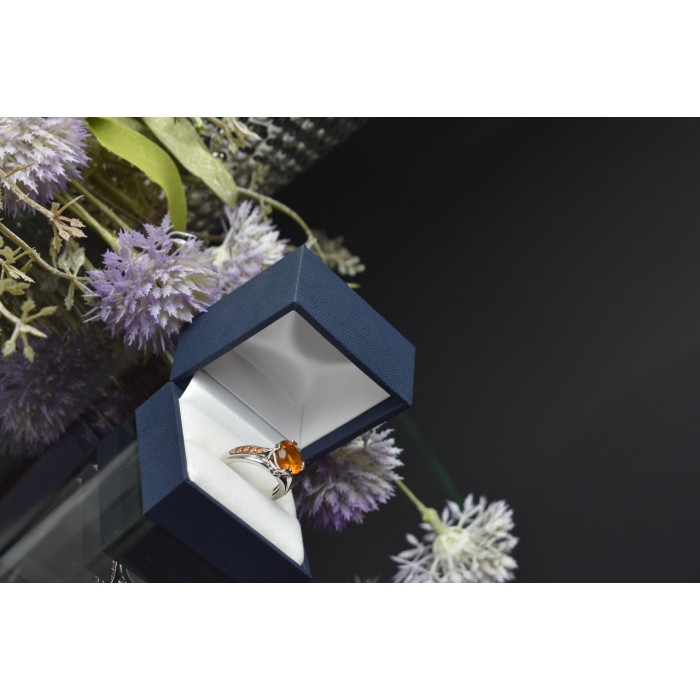 Sky Jewelry Серебряное кольцо с камнем Гессонит