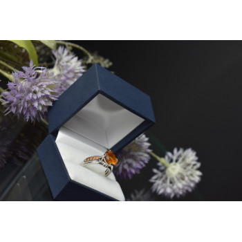 Sky Jewelry Серебряное кольцо с камнем Гессонит