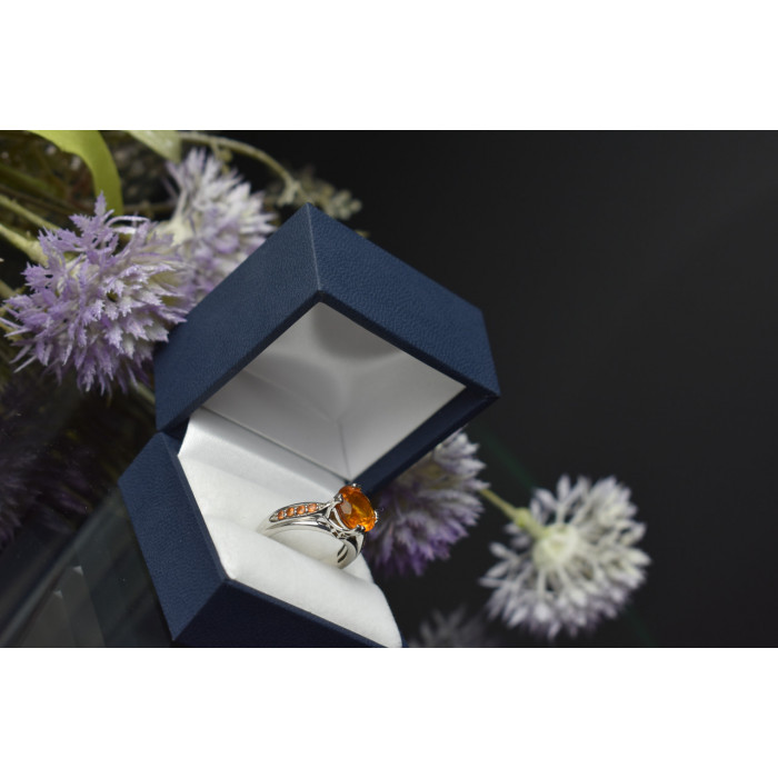 Sky Jewelry Серебряное кольцо с камнем Гессонит