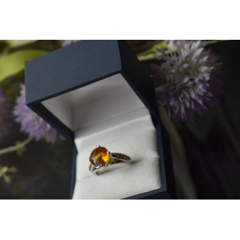 Sky Jewelry Серебряное кольцо с камнем Гессонит