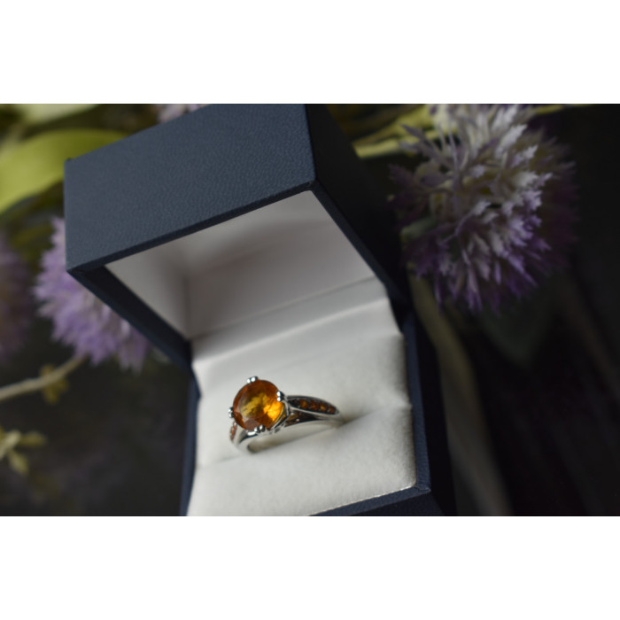 Sky Jewelry Серебряное кольцо с камнем Гессонит