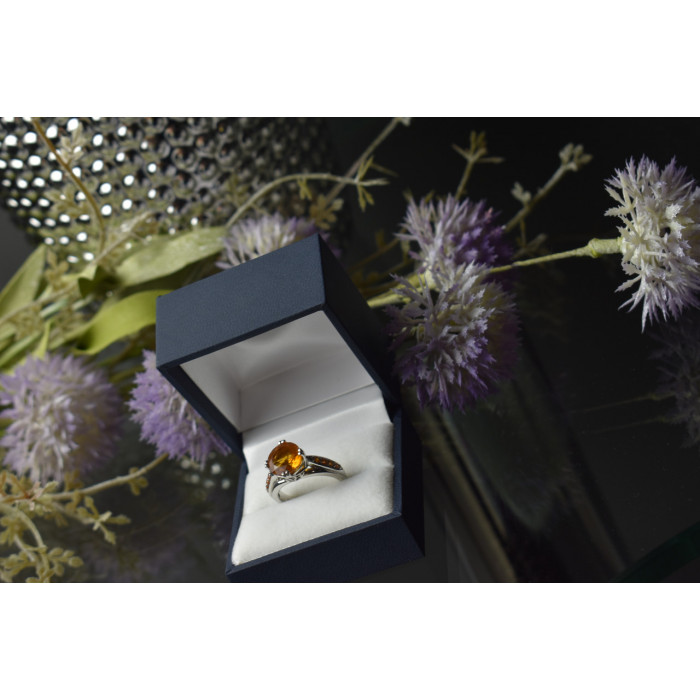 Sky Jewelry Серебряное кольцо с камнем Гессонит