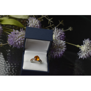 Sky Jewelry Серебряное кольцо с камнем Гессонит