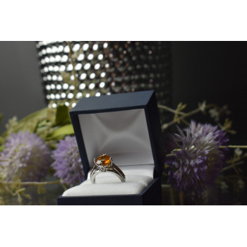 Sky Jewelry Серебряное кольцо с камнем Гессонит