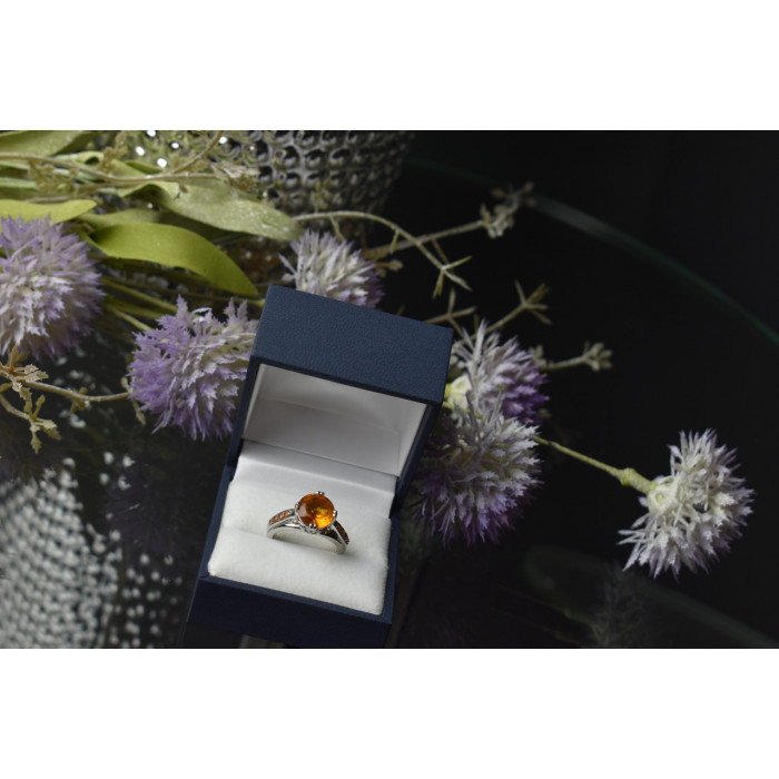 Sky Jewelry Серебряное кольцо с камнем Гессонит