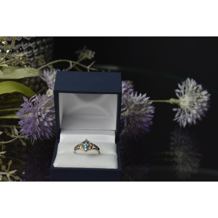 Sky Jewelry Серебряное кольцо с голубой Шпинелью 925 проба