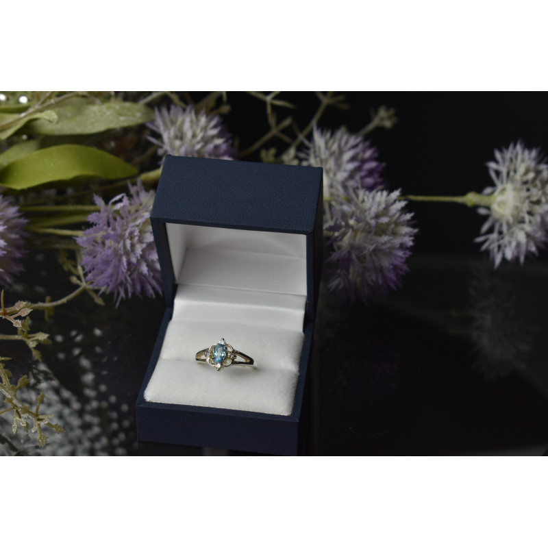 Sky Jewelry Серебряное кольцо с голубой Шпинелью 925 проба