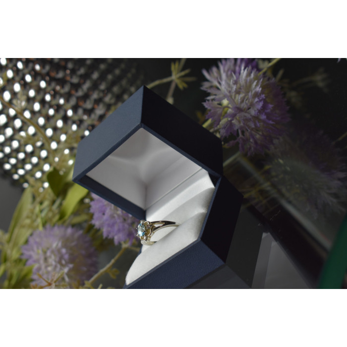 Sky Jewelry Серебряное кольцо с голубой Шпинелью 925 проба