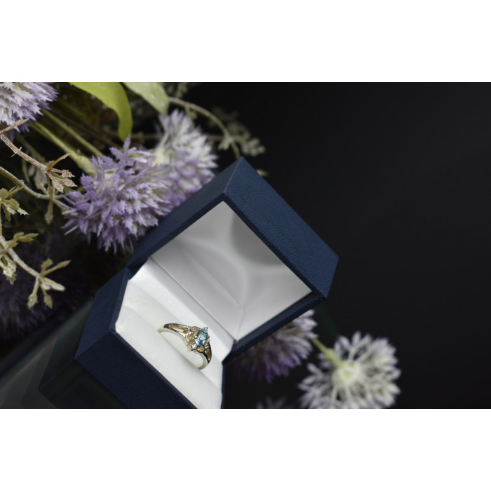 Sky Jewelry Серебряное кольцо с голубой Шпинелью 925 проба