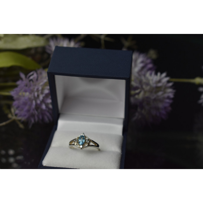 Sky Jewelry Серебряное кольцо с голубой Шпинелью 925 проба