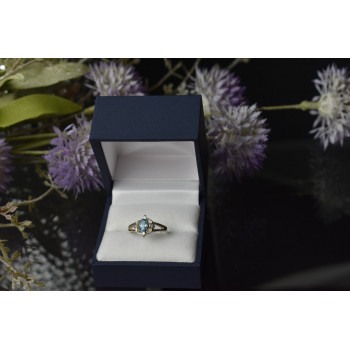 Sky Jewelry Серебряное кольцо с голубой Шпинелью 925 проба