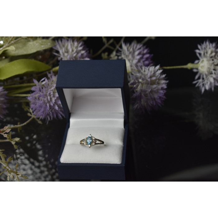 Sky Jewelry Серебряное кольцо с голубой Шпинелью 925 проба